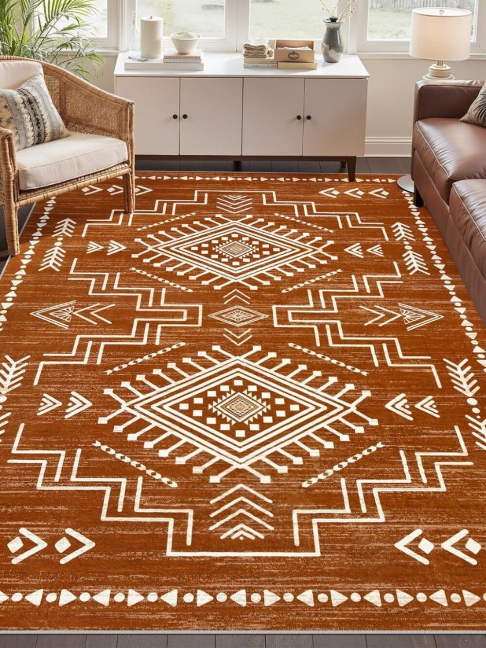 Western Washable 5x7 Area Rugs for Living Room Bedroom Dining Room